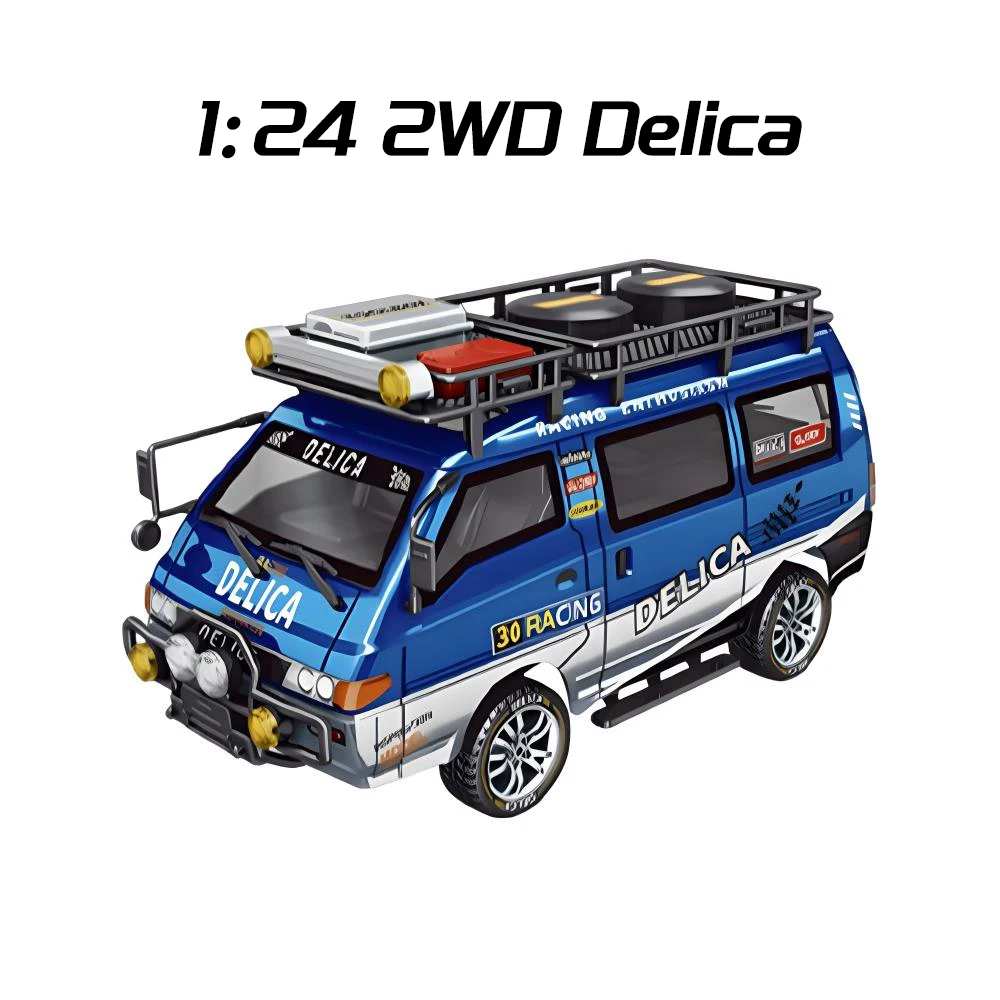 9IMOD RC Car Delica 1:24 Escala Completa 2WD 4WD Veículo de Brinquedo de Controle Remoto com Faróis Controláveis Minibus Brinquedo Modelo Presentes Brinquedos