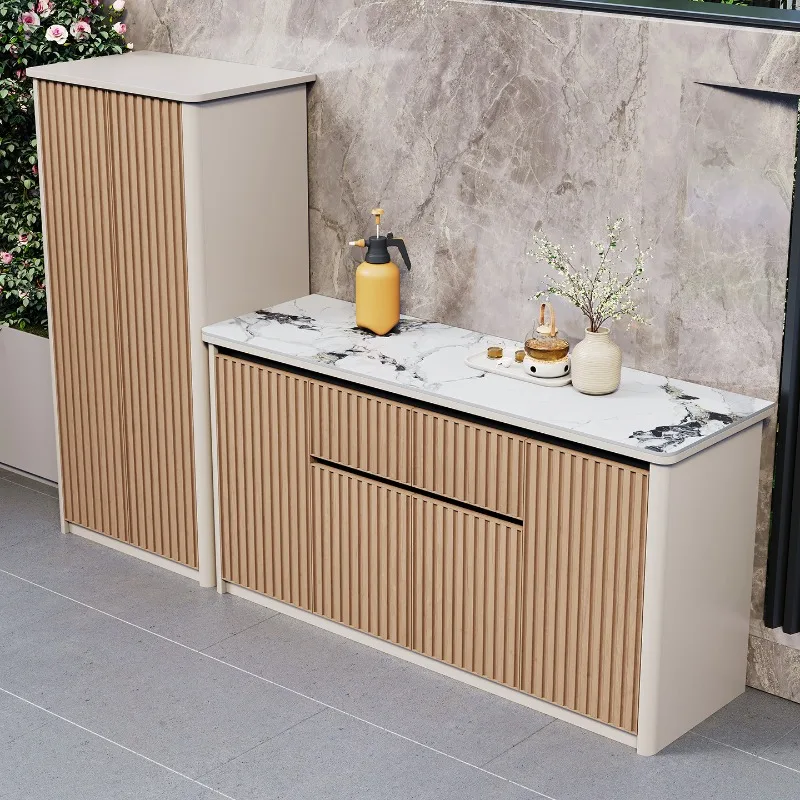 Outdoor Garden Aluminum Alloy Cabinet Locker Household Shoe Cabinet Waterproof Sunscreen Large Capacity Balcony Cabinet Garden S