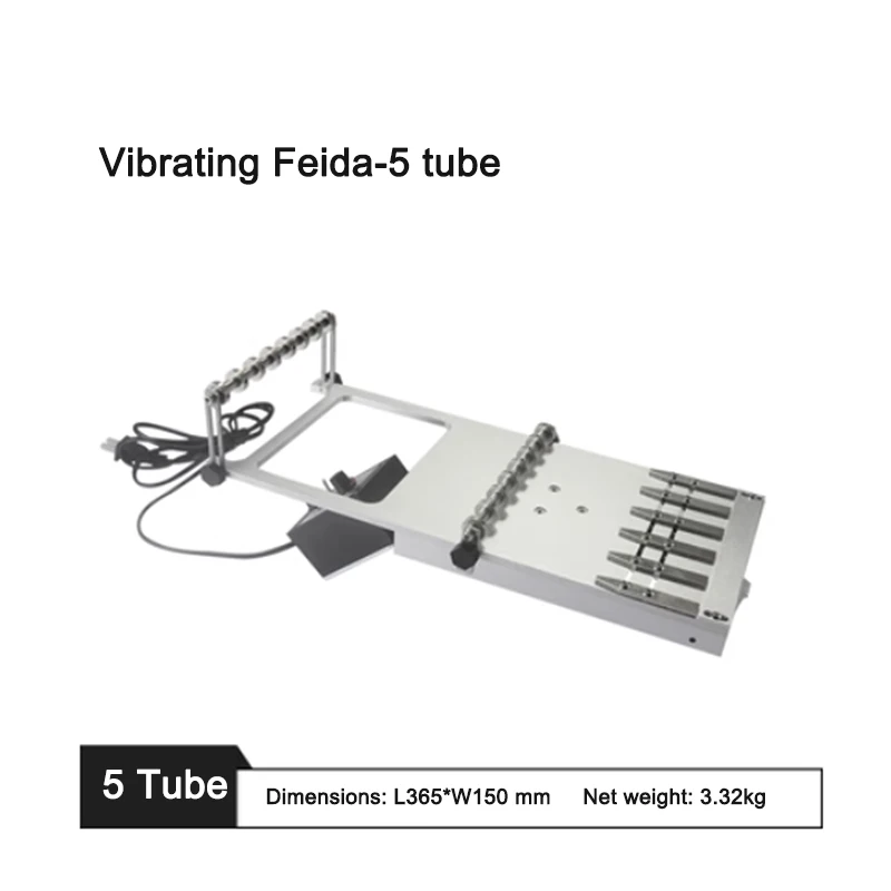 Tubular Vibration Feeder 5 Tubes SMT Placement Equipment 150mm Width Adjustable Amplitude For Various Industrial Materials