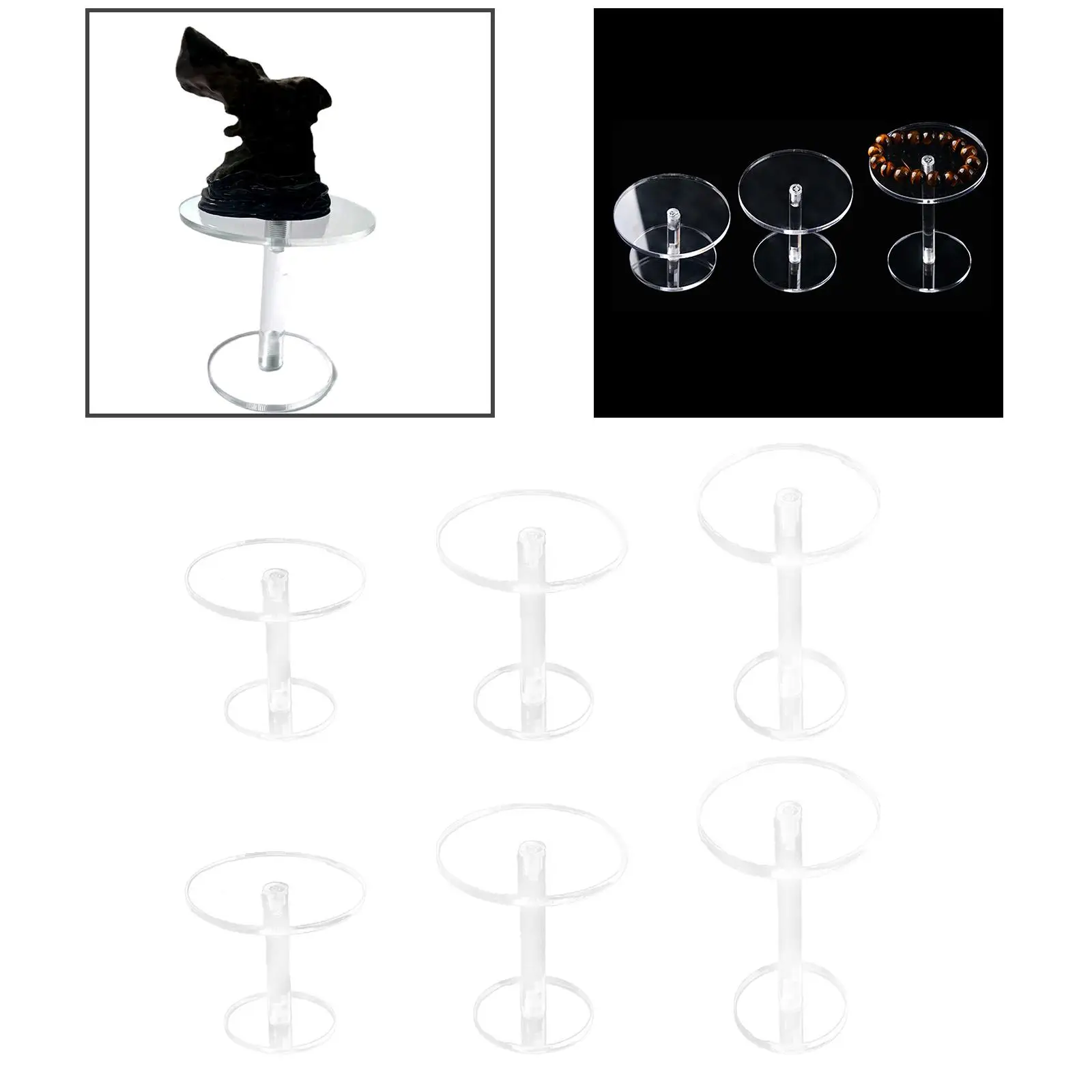 2Pcs Jewelry Display Rack Acrylic Pedestal Display Riser Stands Watches