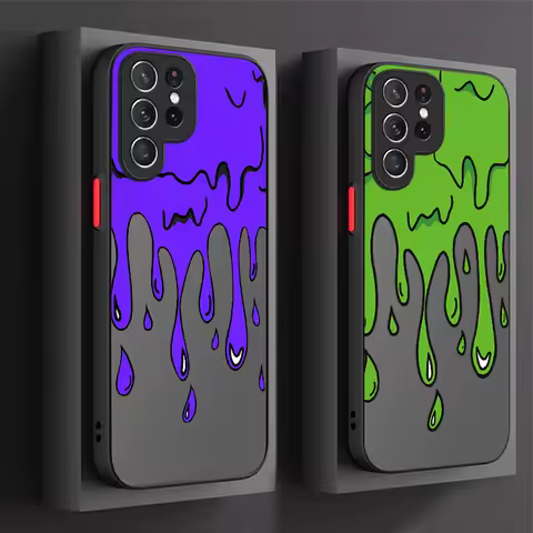 Fun Paint Graffiti Art Matte Case For Samsung Galaxy S24 S23 S22 Ultra S21 S20 FE S10 Plus A15 A25 A35 A55 5G Note 20 10 Cover