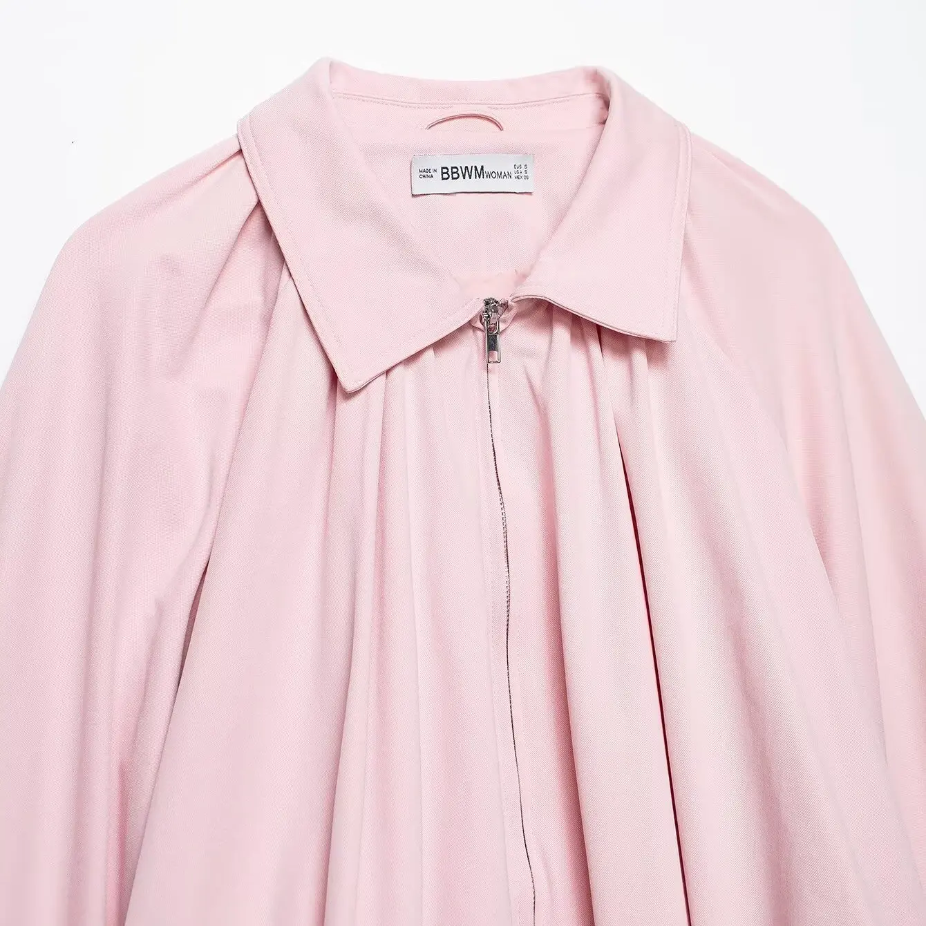 JNLEAOG Summer New Women's Fashion Balloon Sleeve Pilot Jacket Outerwear Polyester Standard Fit Long Sleeve Zipper Closure