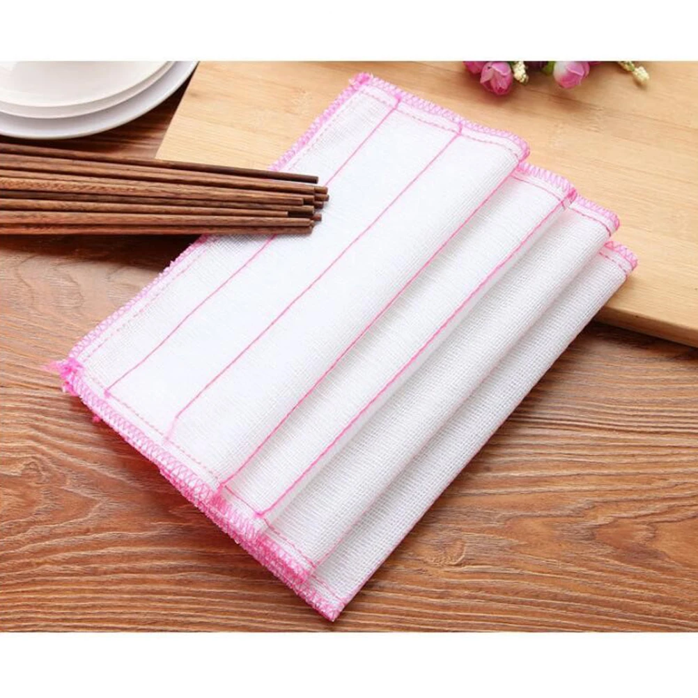 

3pcs 2 Packs /Pack Cotton Fiber Dish Towels Absorbent Kitchen Dishcloth Cleaning Cloth For Countertops Windows Furniture Durable