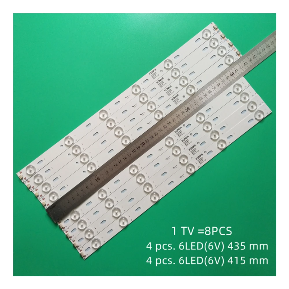 8PCS/1set, LED Panel for DNS K42A619 Supra S TV - LC42T410FL Konka 42