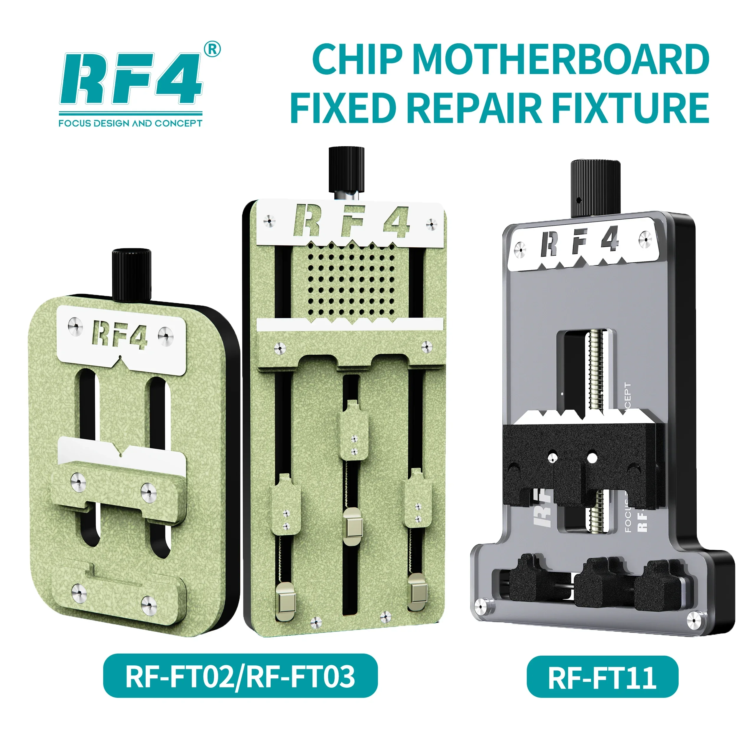 

RF4 RF-FT02 FT03 FT11 Multi-function Repair Fixture Mobile Phone Motherboard PCB CPU Chip Desoldering Fixed Repair Fixture Tool