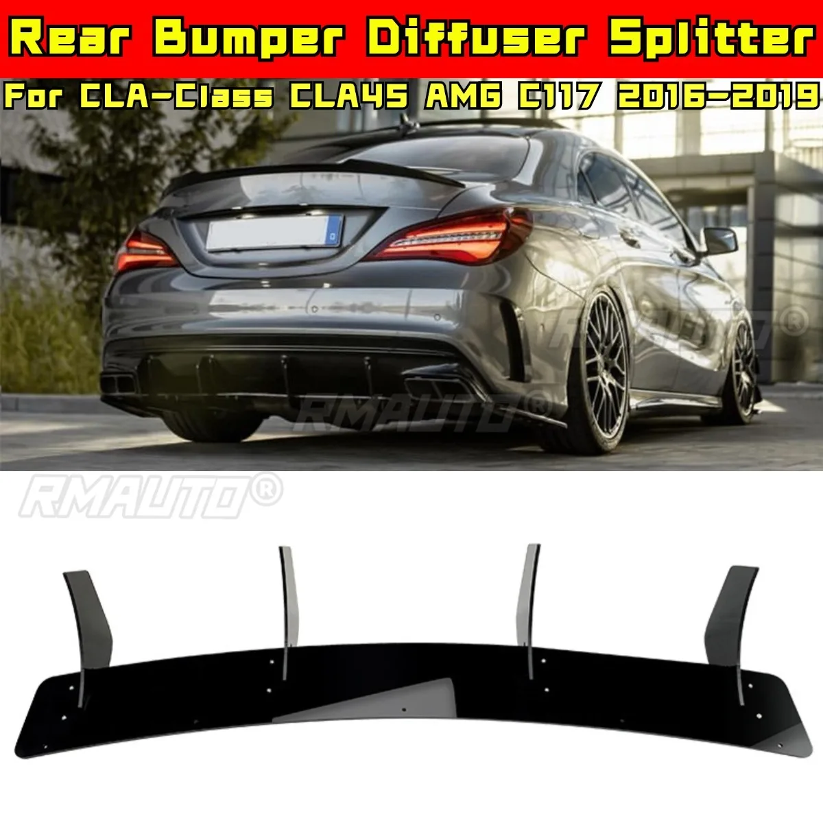 

For Mercedes Benz CLA-Class CLA45 AMG C117 2016-2019 Body Kit Rear Bumper Spoiler Rear Bumper Splitter Guard Car Accessories