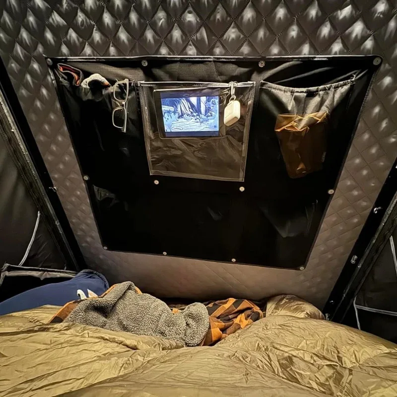 2-3 أشخاص الخيام في الهواء الطلق مثلث الألومنيوم هارد شل سقف السيارة العلوي التخييم خيمة على السطح خيمة #4