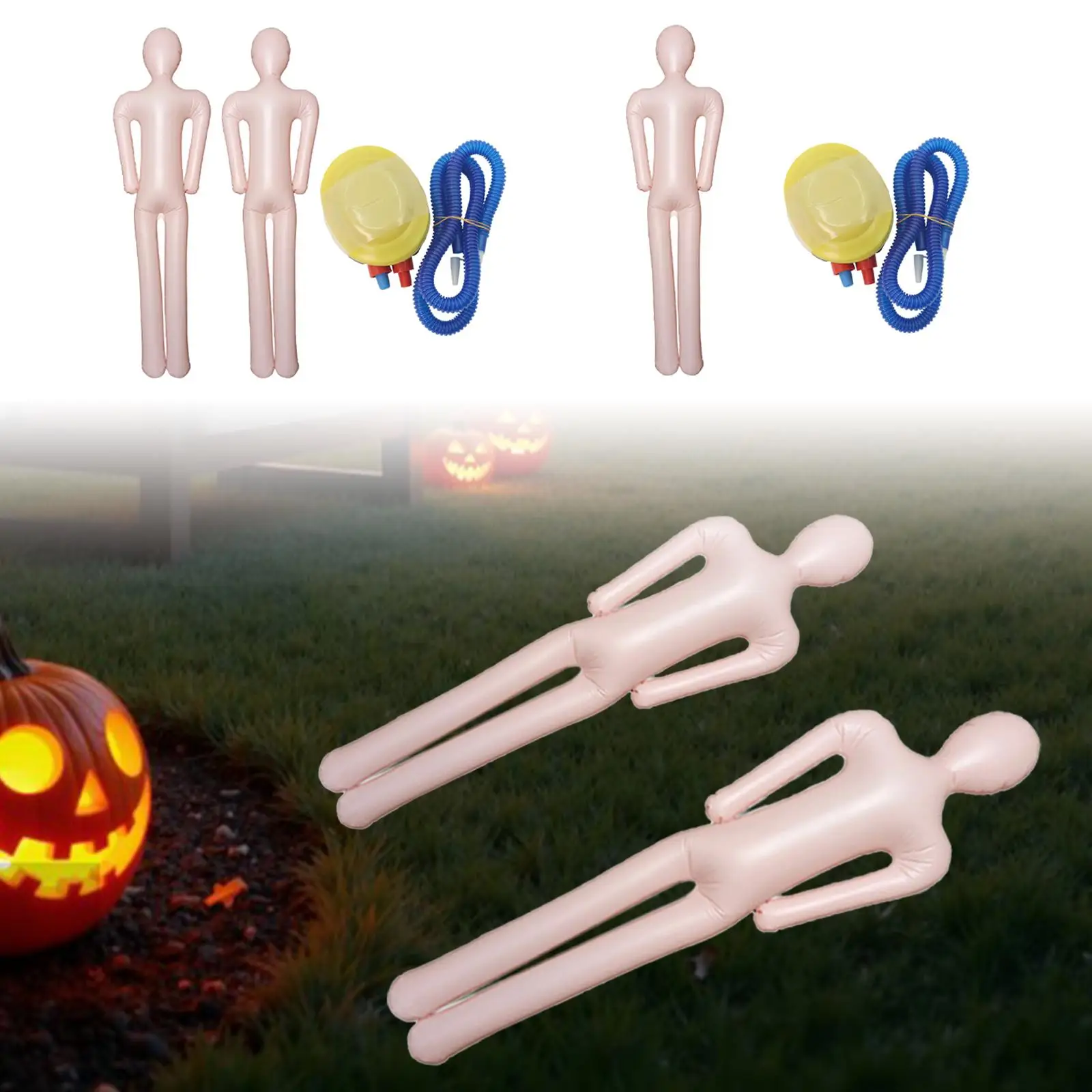 Inflatable Body Mannequin 58.27inch Window Display Body Costume Display Halloween Prop for Doorway Parties Haunted Bed Corner