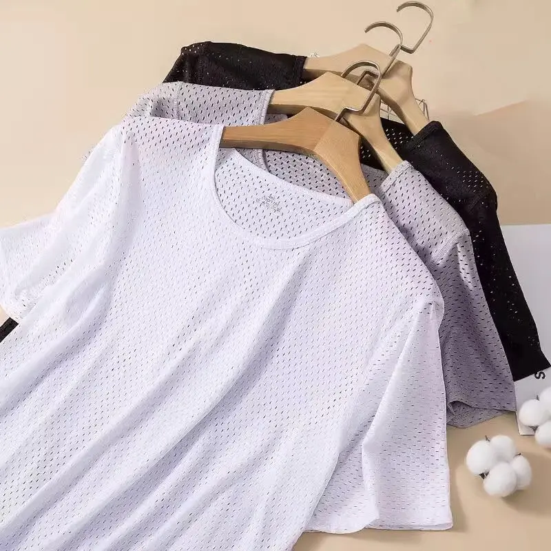 

Мужская дышащая футболка из ледяного шелка Qui Dry Me ort Sve Sport, свитшот с вырезами, тонкая летняя уличная футболка