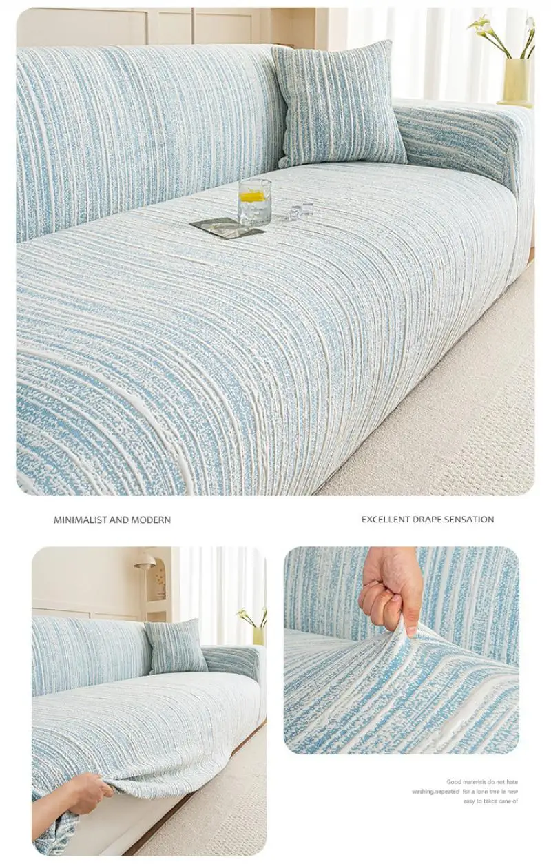 Sommerliche Sofabezüge aus Eisseide, elastisch, universell passend, vollständig abdeckend, katzensicher, universelle Sofasitzbezüge, Dekoration für Zuhause – Detail 10