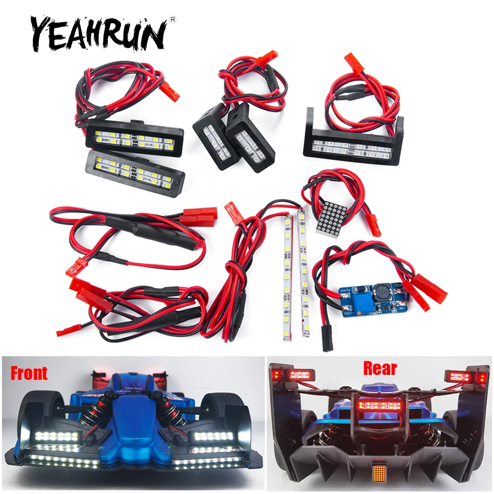 YEAHRUN 1Set Front Headlight Rear Tail LED Lights for LIMITLESS F1 1/7 RC Car Model Upgrade Decoration Parts