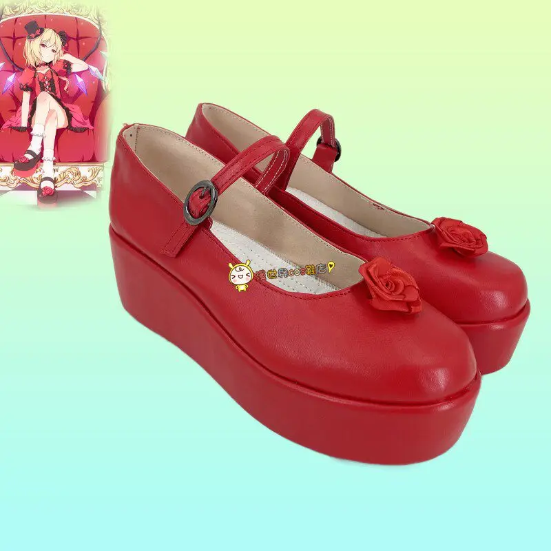 

Обувь для косплея Touhou Project Flandre Scarlet, аксессуар для Хэллоуина, красные туфли