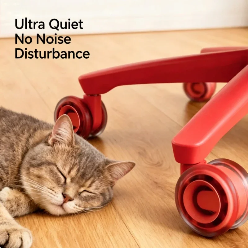 5PCS Upgraded Silent Swivel Caster Wheels, Smooth-Rolling & Hair-Resistant, No Scratches for Wood, Tile & All Hard Floors
