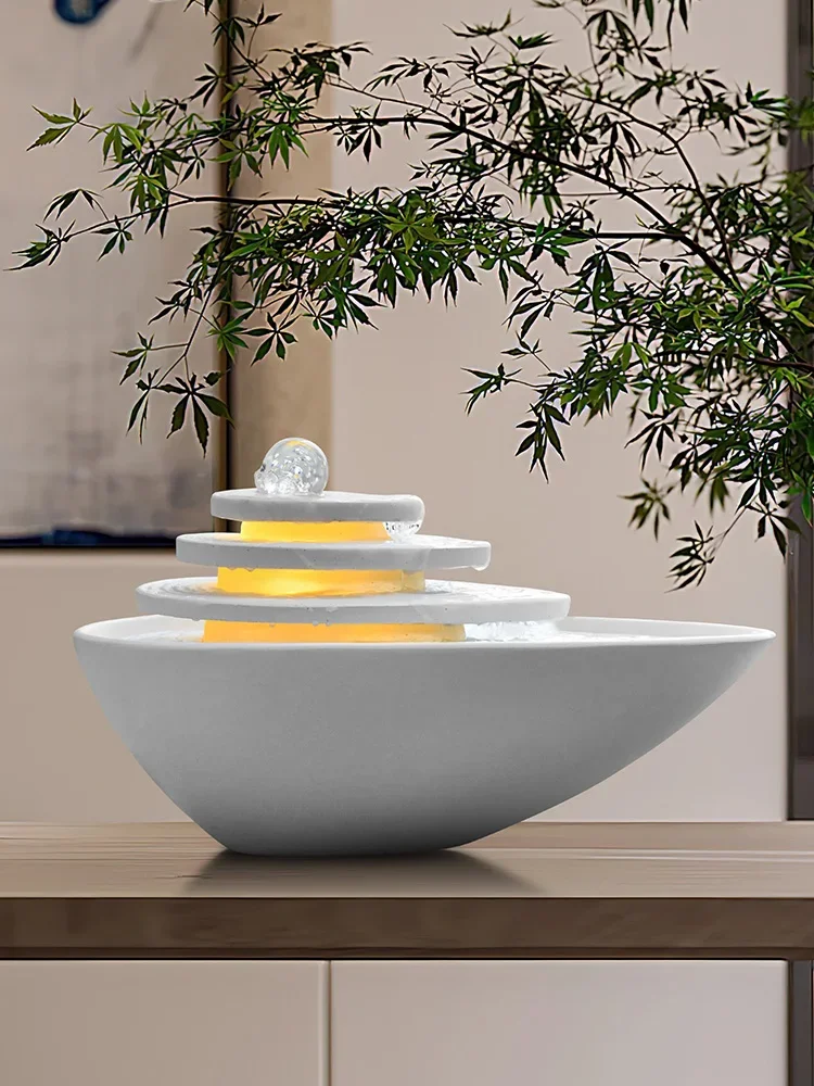 Simple and modern flowing decorations, circulating water, feng shui balls, hotel clubs, floor to ceiling water features,