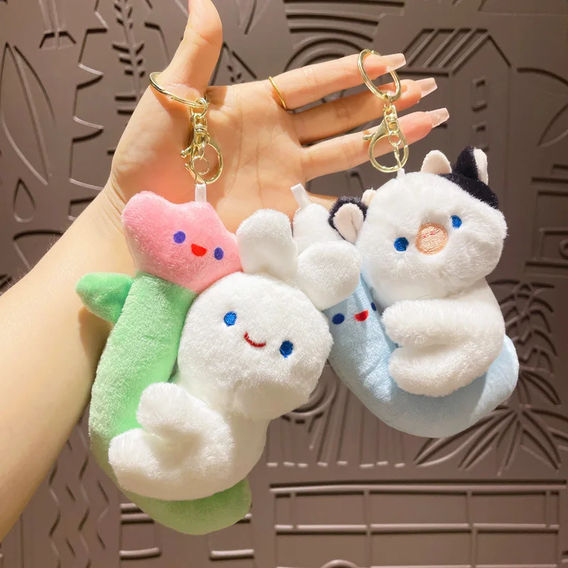 Creative Moon Pig plush toy fashion doll bag pendant Keychain small doll pendant Keychain