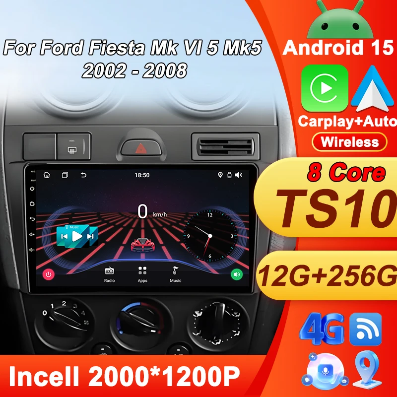 

Android Stereo Head Unit For Ford Fiesta Mk VI 5 Mk5 2002 2003 - 2008 Touch Screen Navigation GPS Bluetooth Autoradio 8 Core DSP