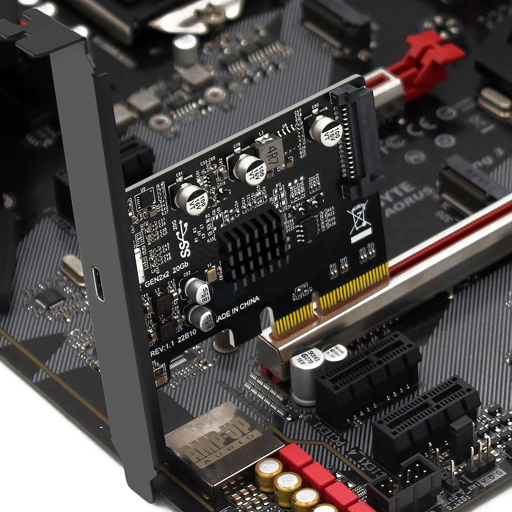 إضافة توسيع المحول على بطاقة توسيع PCI Express بسرعة 20 جيجابت في الثانية إلى USB3.2 Gen2 لنظام التشغيل Windows/Linux