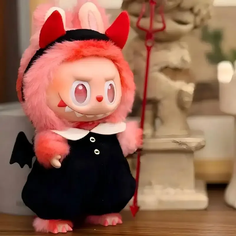 

For 15/17cm Labubu Vinyl Plush Doll Clothes Labubu Pendant Lucky Purple Bow Dress Labubu V1/V2/V3 Clothes Accessories