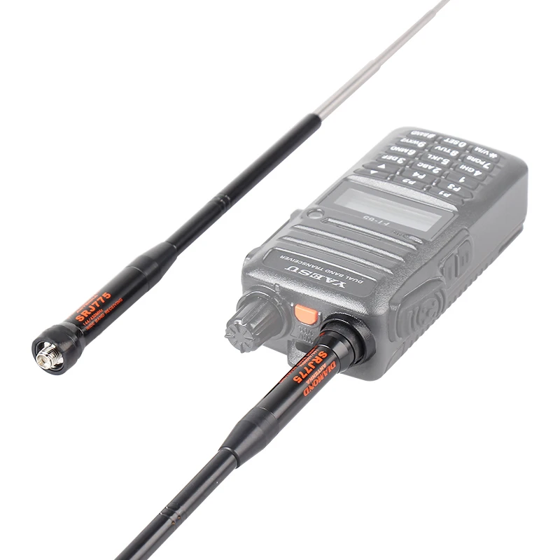 Antena telescópica SRJ775 de 45CM/17,7 ", antena Walkie Talkie de doble banda 144/430MHz para Baofeng Xiaomi