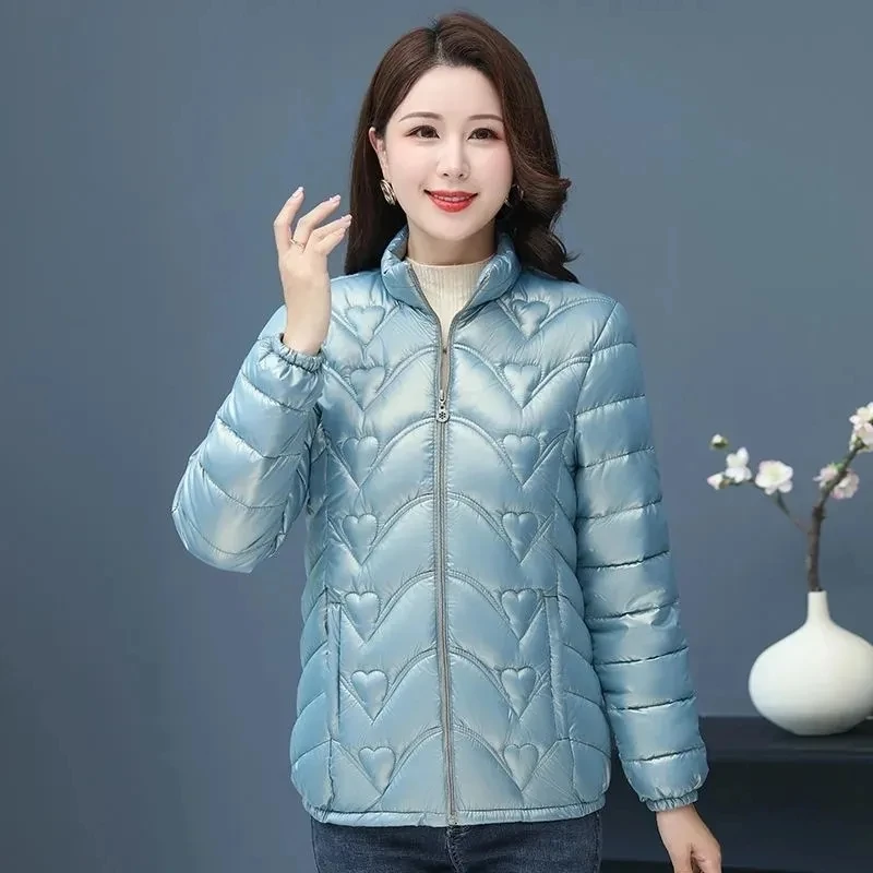 Chaqueta acolchada de algodón lavable brillante para mujer, abrigo de cuello de moda, versión coreana de plumón suelto, chaqueta acolchada de algodón, invierno, nuevo