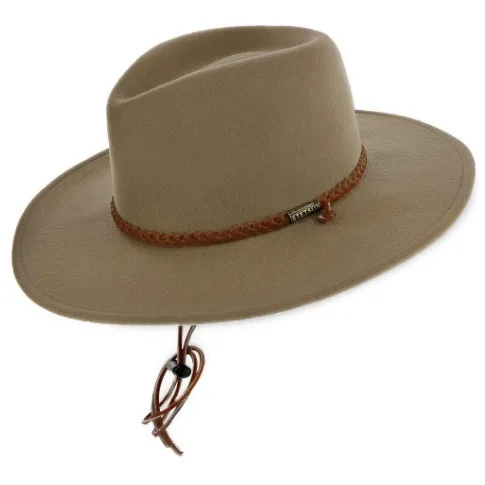 

Chin Adjustment Strap Decorated Wool Hat Fashionable Pure Wool Felt Hat