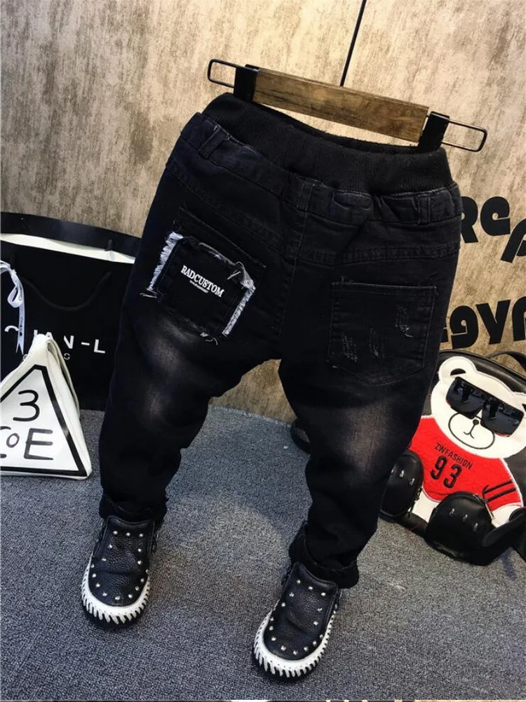 Children Pants Winter Boys Thickened Jeans Spring Baby Boys Casual Trousers Fashion Children Clothing Jeans Boys Kids Pants