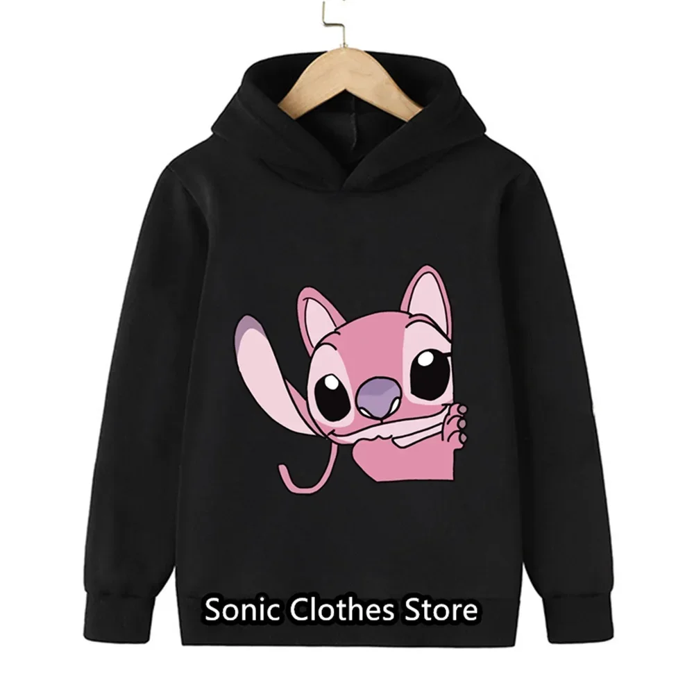 Anni \'90 Y2k Anime Disney Stitch felpa con cappuccio ragazze bambini vestiti del fumetto Kid Boys Lilo Stitch felpa Manga Hoody Baby Casual Top