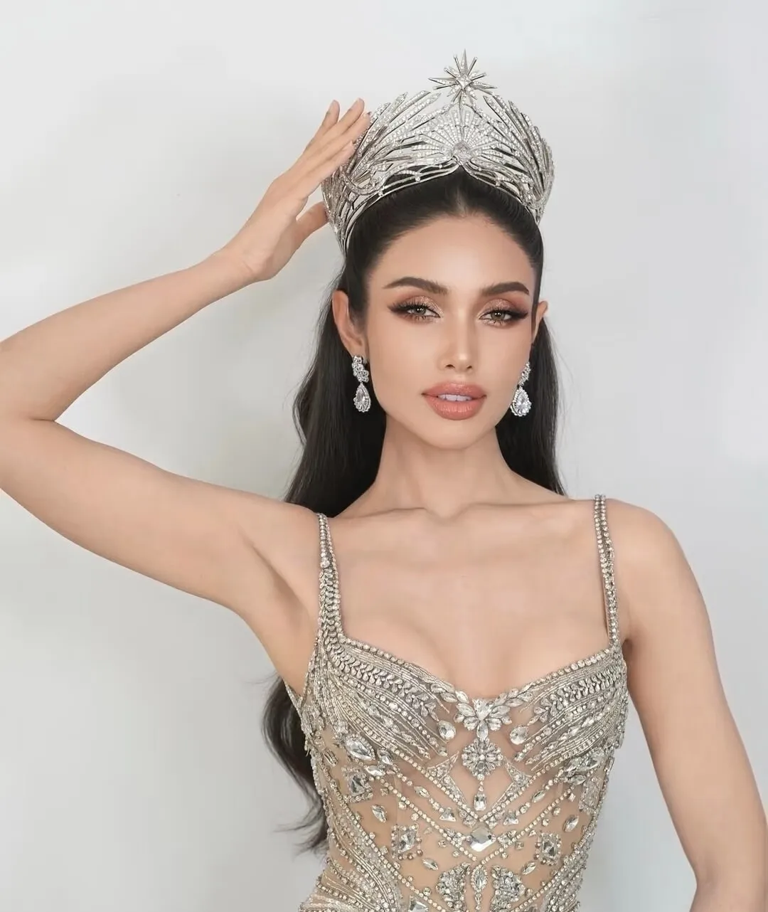 Royal Queen Round Crown High Star Tiaras for Women Bridal Wedding Hair Jewelry Party Diadem Bride Miss World Headdress Pageant