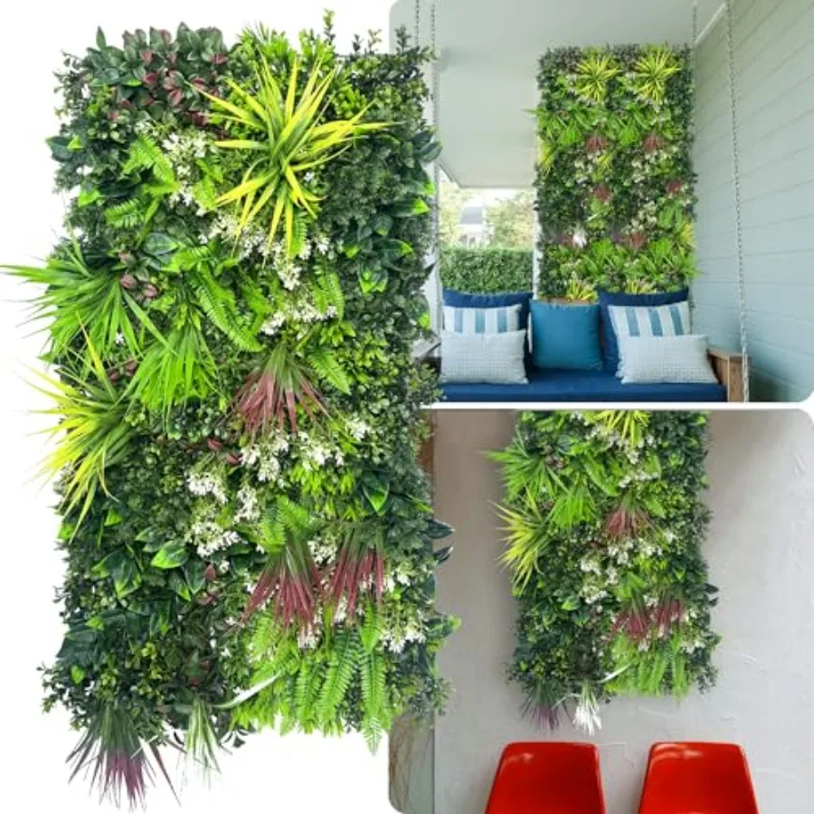 

Искусственная панель-забор из травы 40x20 см, УФ-стойкая, имитация боксуса и плюща, зеленый фон, искусственное растение для интерьера и экстерьера