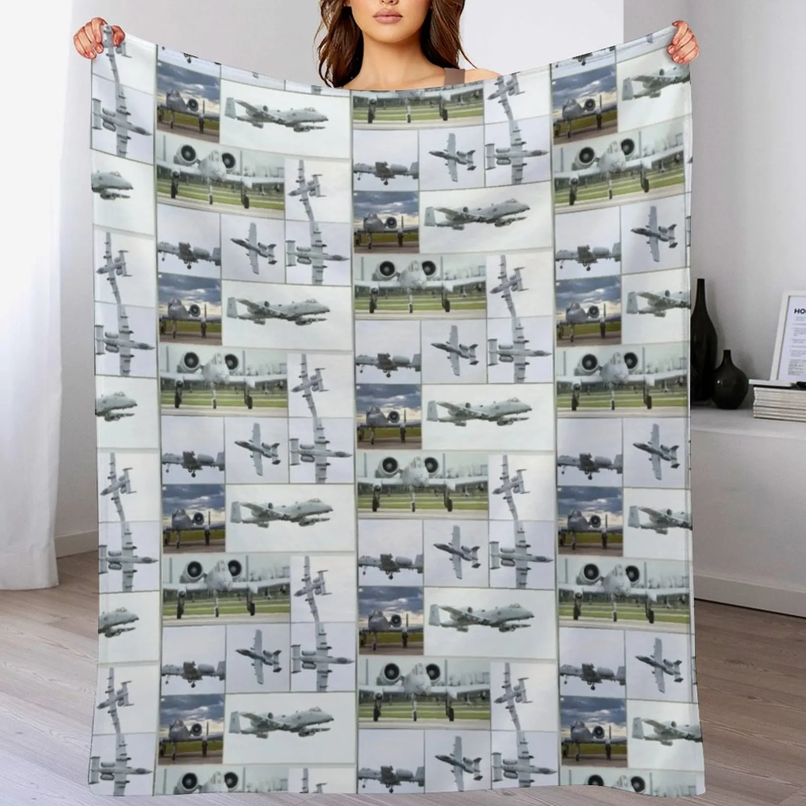 

USAF Thunderbolt 2 A10 WARTHOG Throw Blanket Plush Shaggy sofa bed bed plaid Blankets