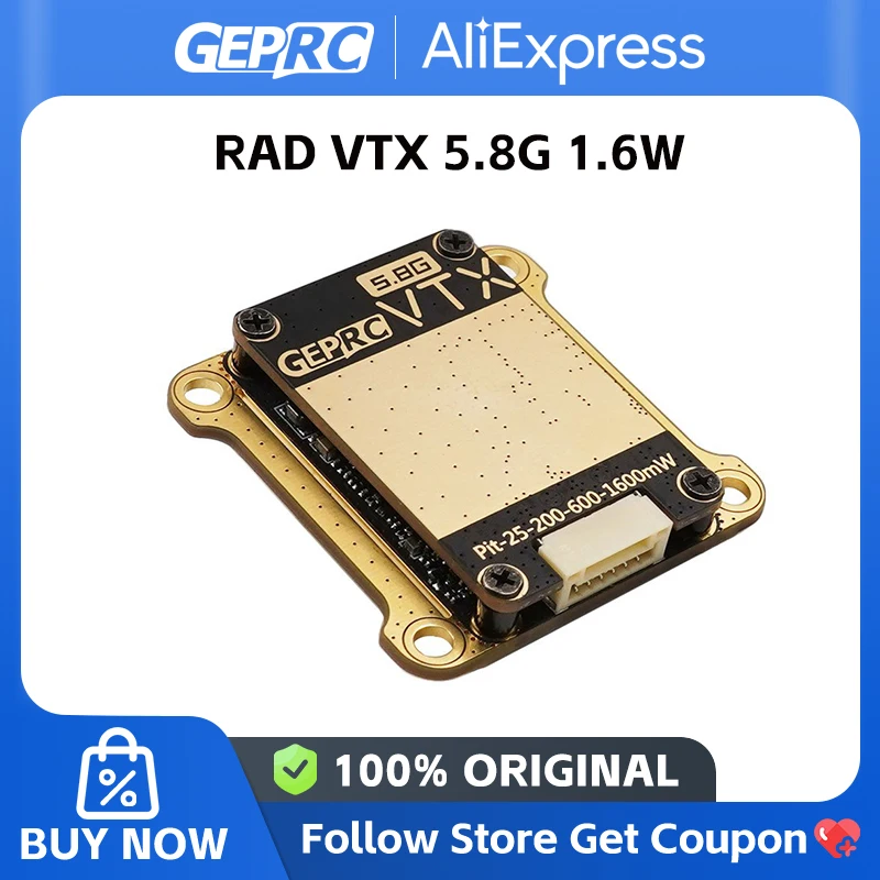 GEPRC RAD VTX 5.8G 1.6W 2.5W 40CH PITMode 25mW 200mW 600mW 1600mW Adjustable Video Transmitter For Mark4 LR10 MOZ7 MARK5D Analog