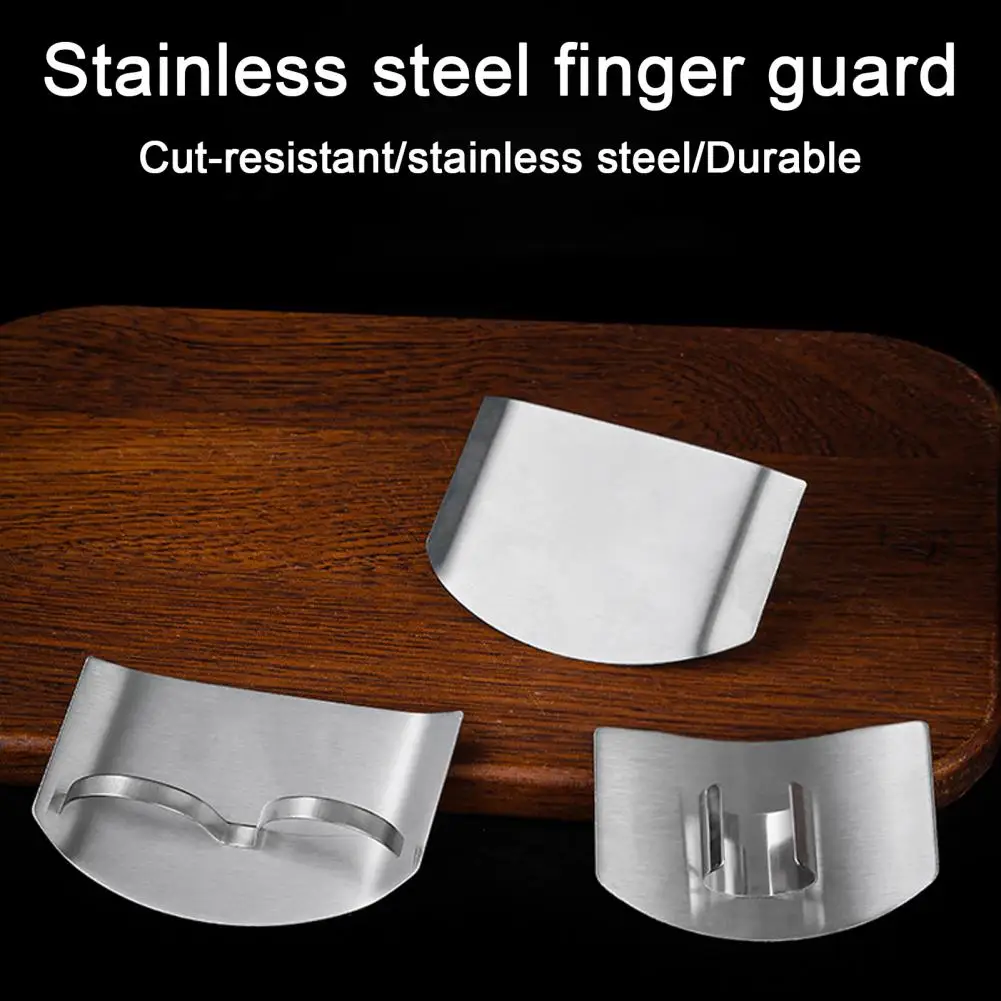 

Stainless Steel Finger Protector Set Adjustable Stainless Steel Finger Guard Set for Safe Food Cutting for Chopping for Kitchen