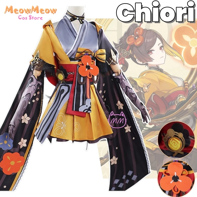 Chiori Anime Game Genshin Impact Cosplay Costume Clothes Uniform Cosplay Chiori Performance Dress Halloween Party Woman Set