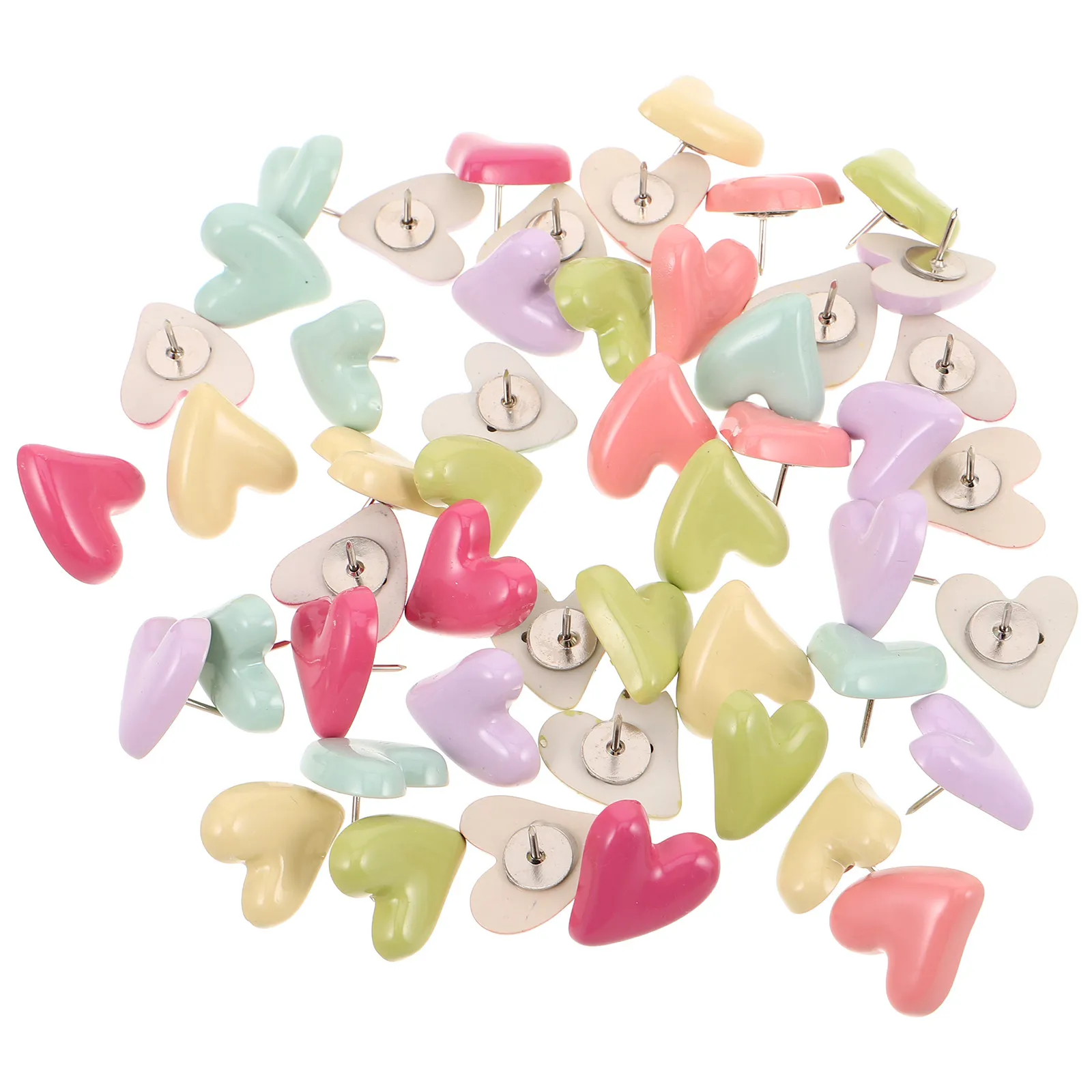 

58Pcs Creative Heart Thumbtacks Pastel Decorative Push Pin Set for Corkboard Bulletin Board Travel Map Memory Wall Photo Display