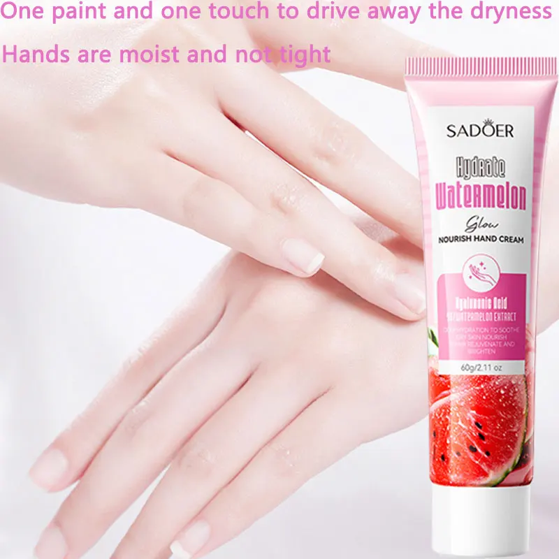 Anti-drying and Cracking Exfoliating Softening Skin SADOER Niacinamide Hydrating and Nourishing Watermelon Hand Cream