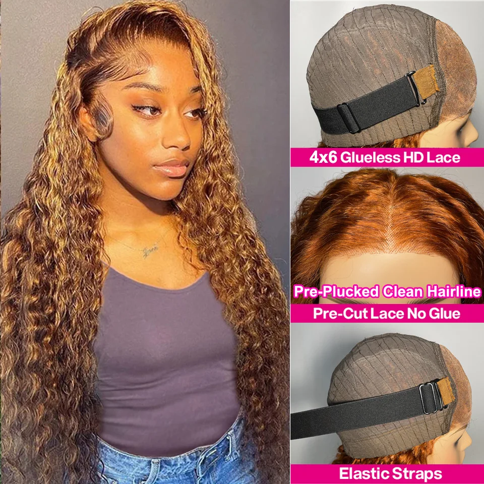 Destaque Onda Profunda Lace Frontal Peruca, Glueless Cabelo Humano, Pronto para Vestir, 13x6 HD, Cluxury