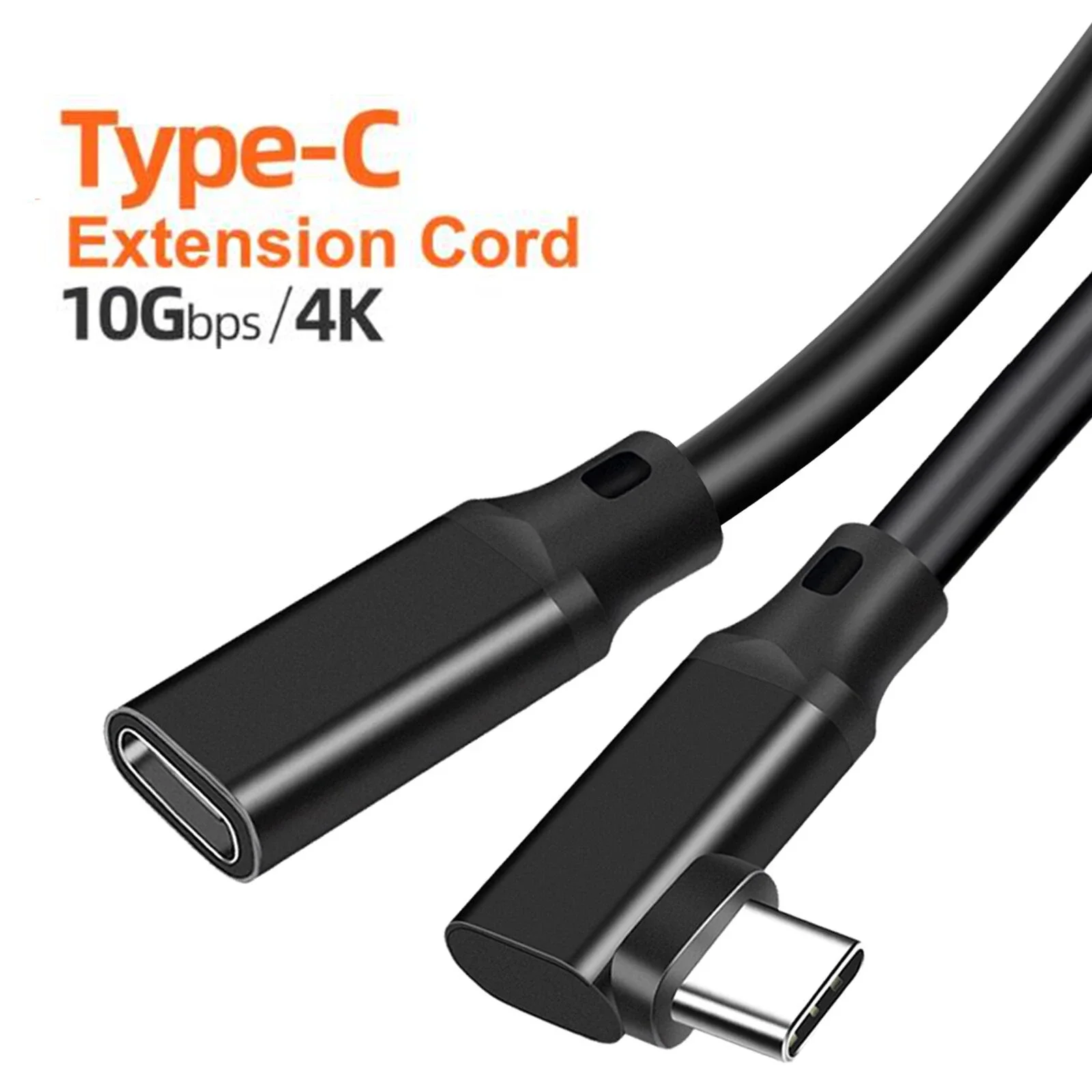 3M 5M Right Angled TYPE-C 3.2 Male to Female Extension VR Cable 10Gbps Fast Charging Data Transfer SSD Hard Disk PD 100W 4K@60HZ