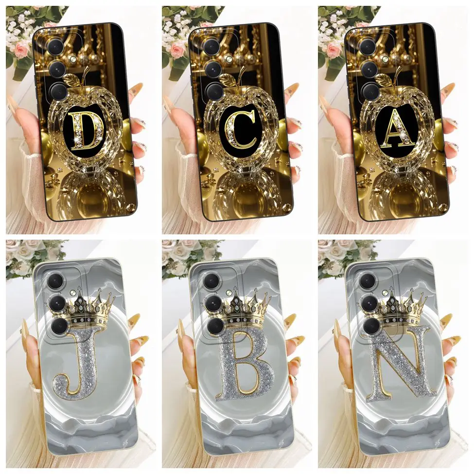 For Samsung A34 5G Case Luxury Letters Fashion Crown 2D Painted Casing For Samsung Galaxy A34 5G SM-A346E Cover Funda