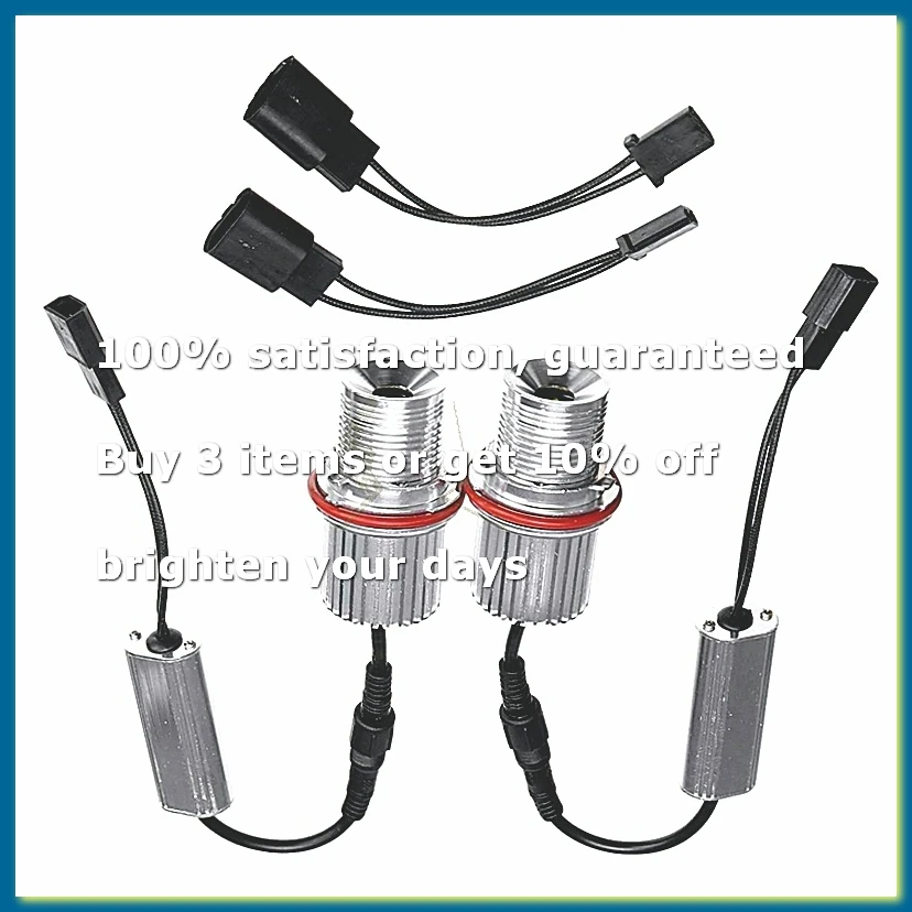 45W White Led Car Angel Eyes LED Marker Ring Light Bulb Headlight Bulb 2Pcs for E39 E53 E60 E61