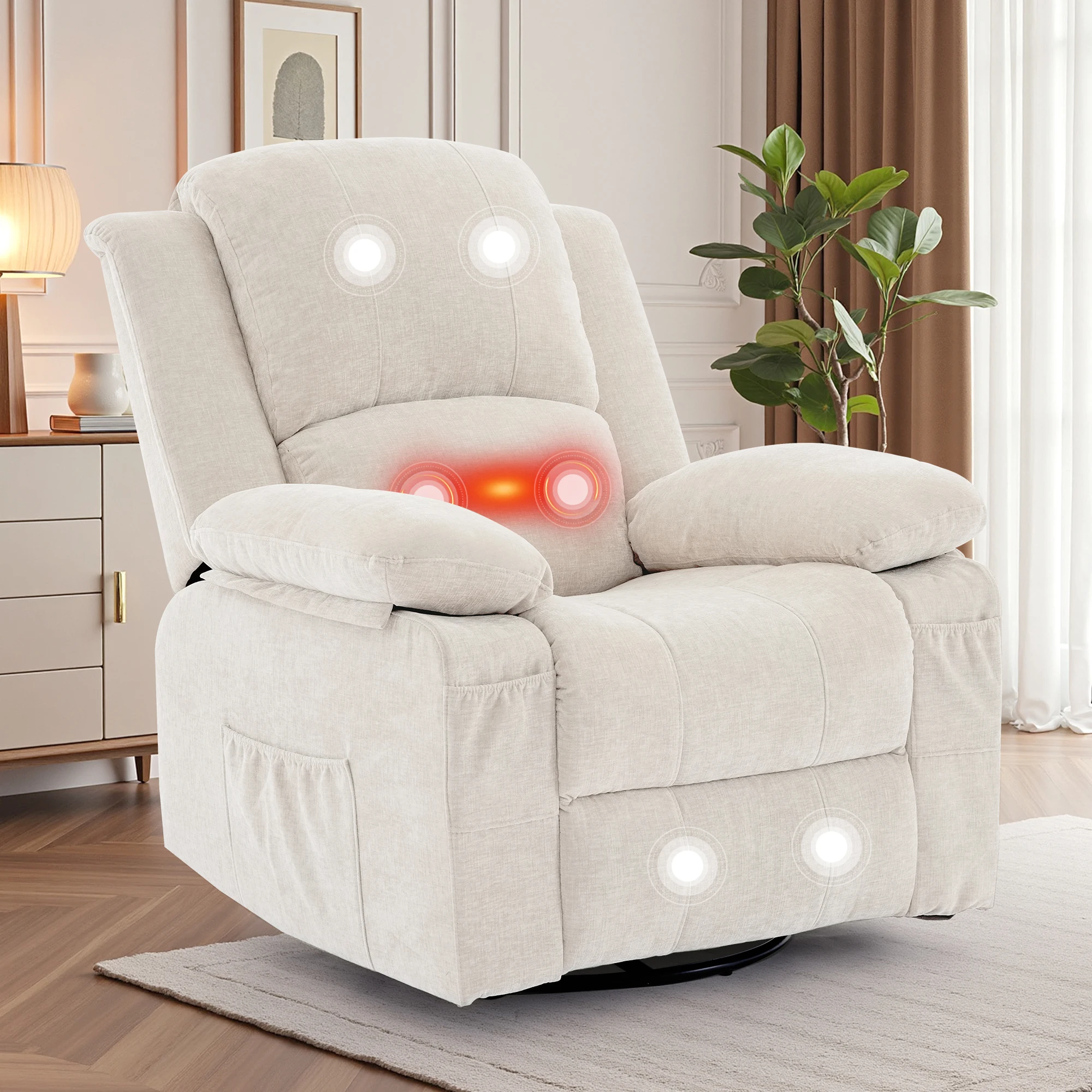 Rocking Chair Nursery - Sillón reclinable giratorio pequeño Korser con