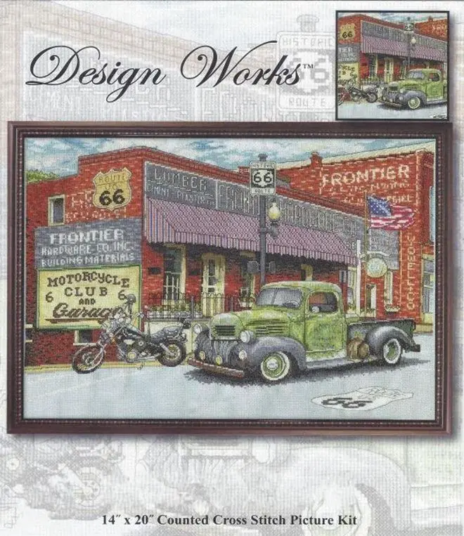 Cross stitch Kit 14CT Canvas Cross Stitch Embroidery Set Craft -DW 3257 Truck in front of the convenience store Cross Stitch Set