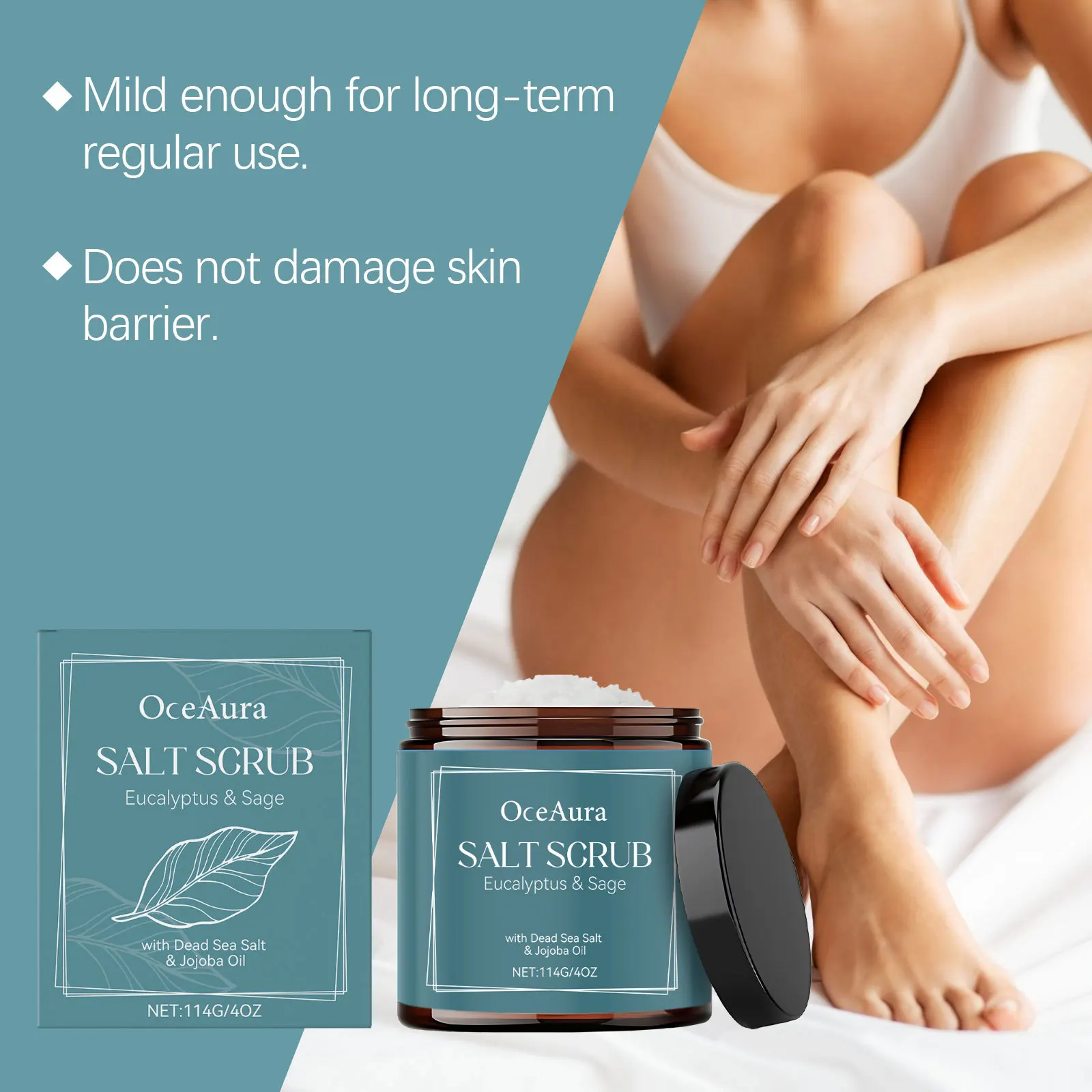 Dead Sea Salt Body Washing Scrubs Remove Dead Skin Care Professional Skin Cleaning Exfoliator Jojoba Oil Bath Body Scrub 114g image 5