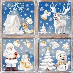 9pcs/set Christmas Window Stickers Xmas Tree House Snowflake Glass Decal Merry Christmas Decoration Home Navidad 2025 Gifts Noel