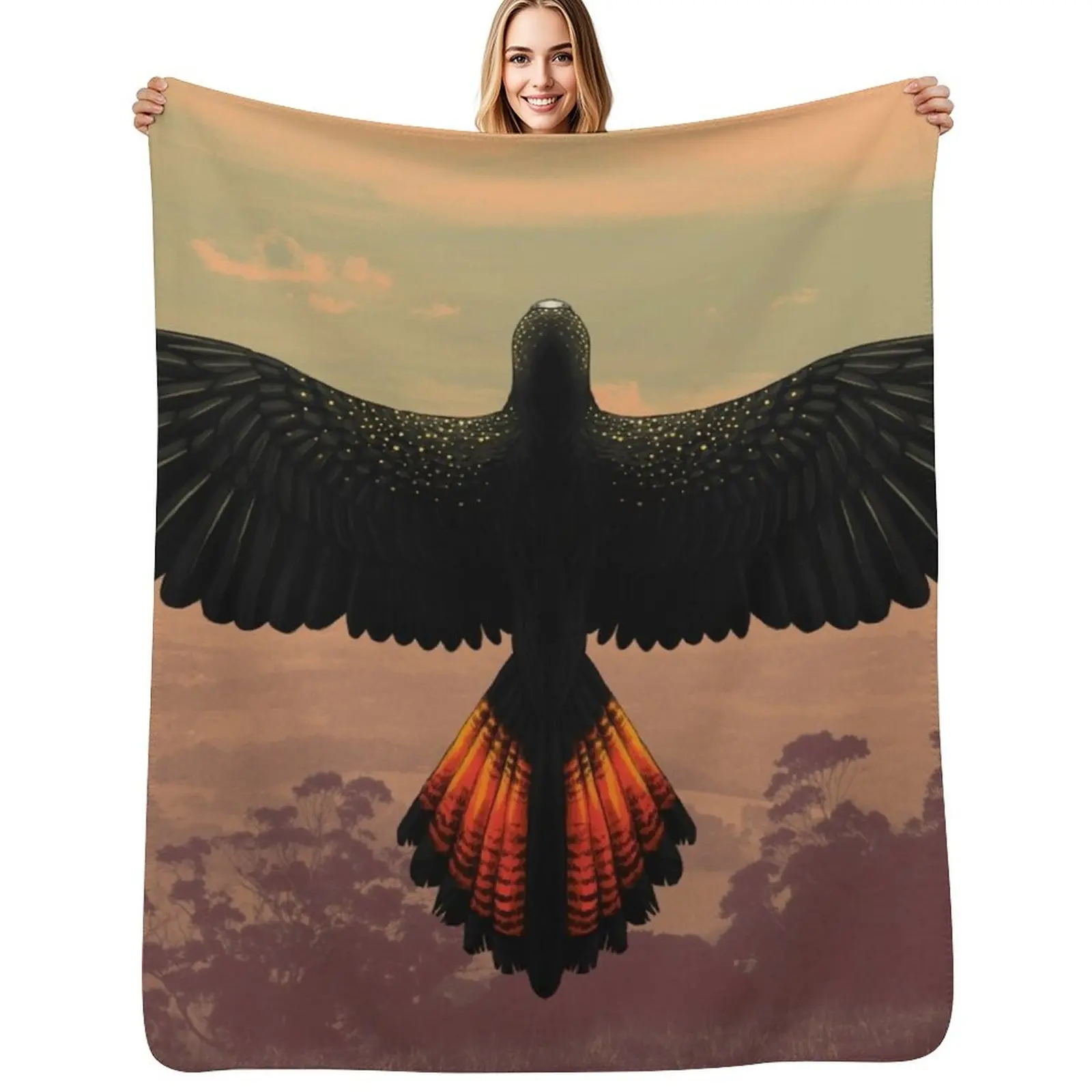 Red-Tailed Black Cockatoo - Australian Bird Throw Blanket Blankets For Sofas Travel Designers wednesday Blankets