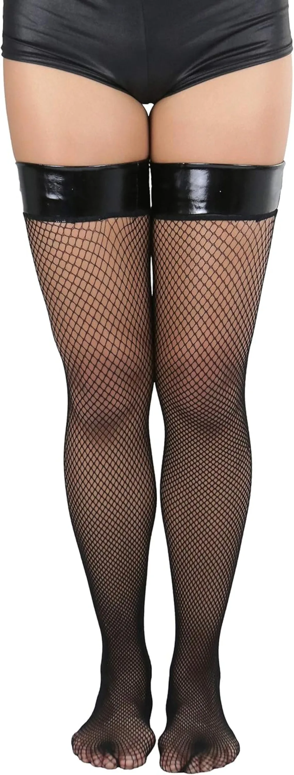 Sexy Damen-Overknee-Strümpfe aus Nylon mit feinem Netzdesign – Detail 3