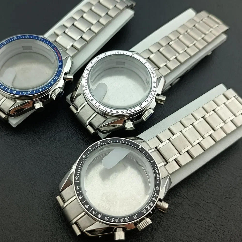 New 39.7mm Watch Stainless Steel Moon Back Cover Case FIT VK63 Movement Case Watch Accessories Suitable for 20mm Strap Watch Box
