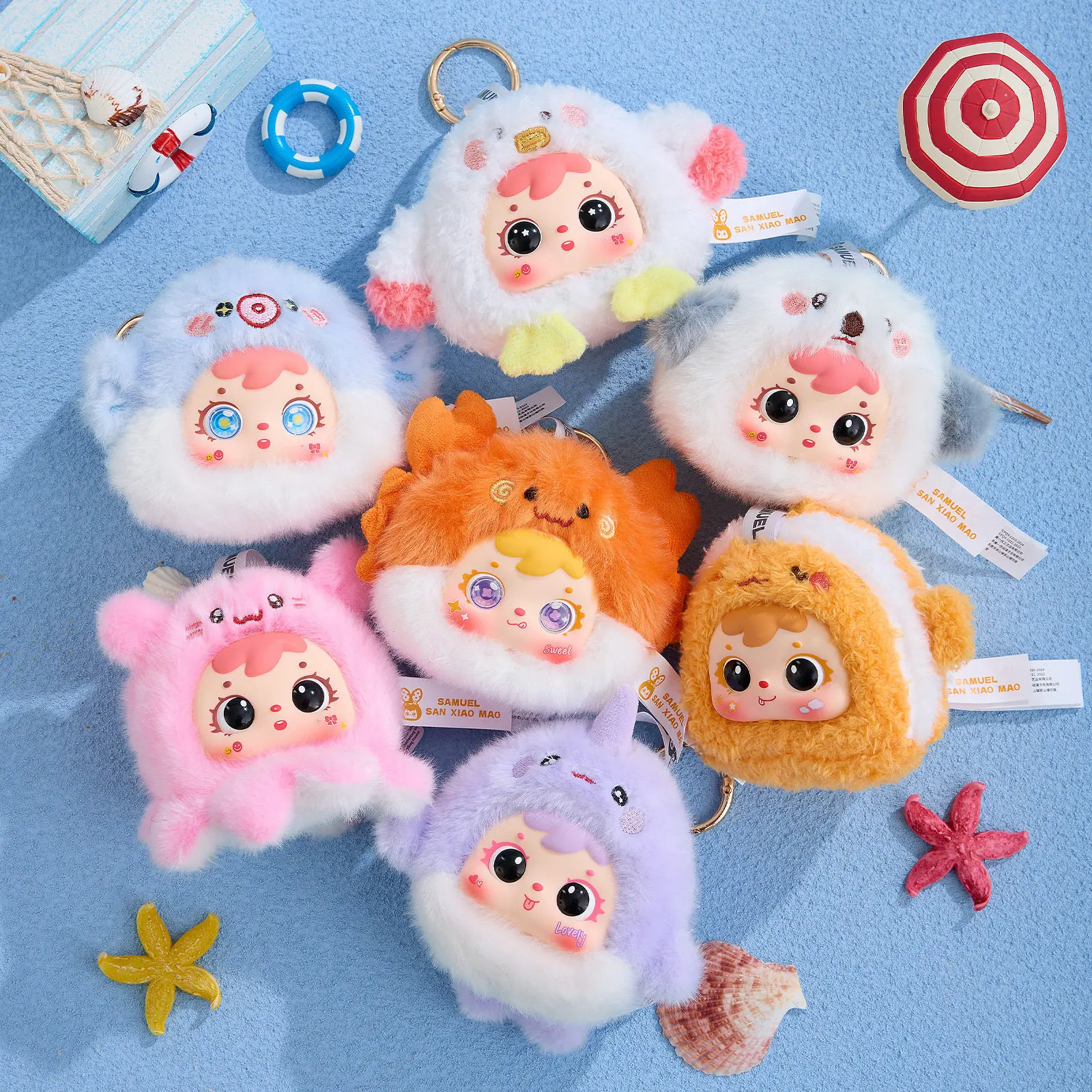 

2026 Samuel Blind Box Marine Dwellers Series Mistery Box Kawaii Anime Figure Doll Plush Keychain Surprise Pendant Toys for Girls