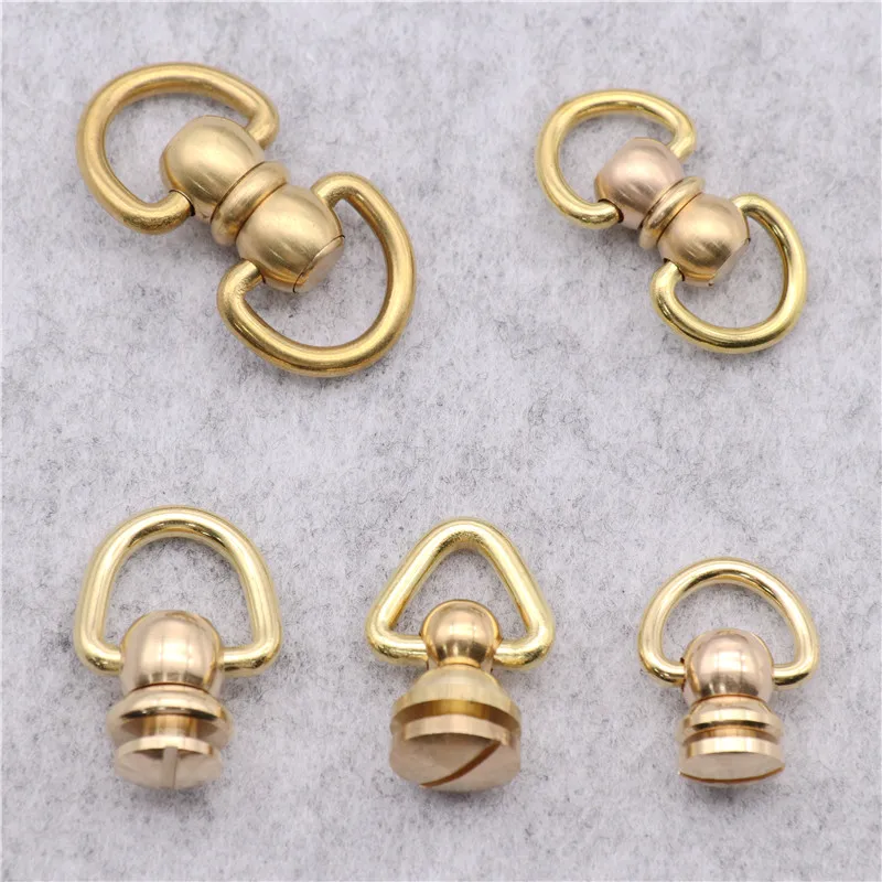 

360° Brass Swivels D Ring 8 Buckle Handmade Bag Luggage Belt Hanger Hook Leather Craft Hardware Part