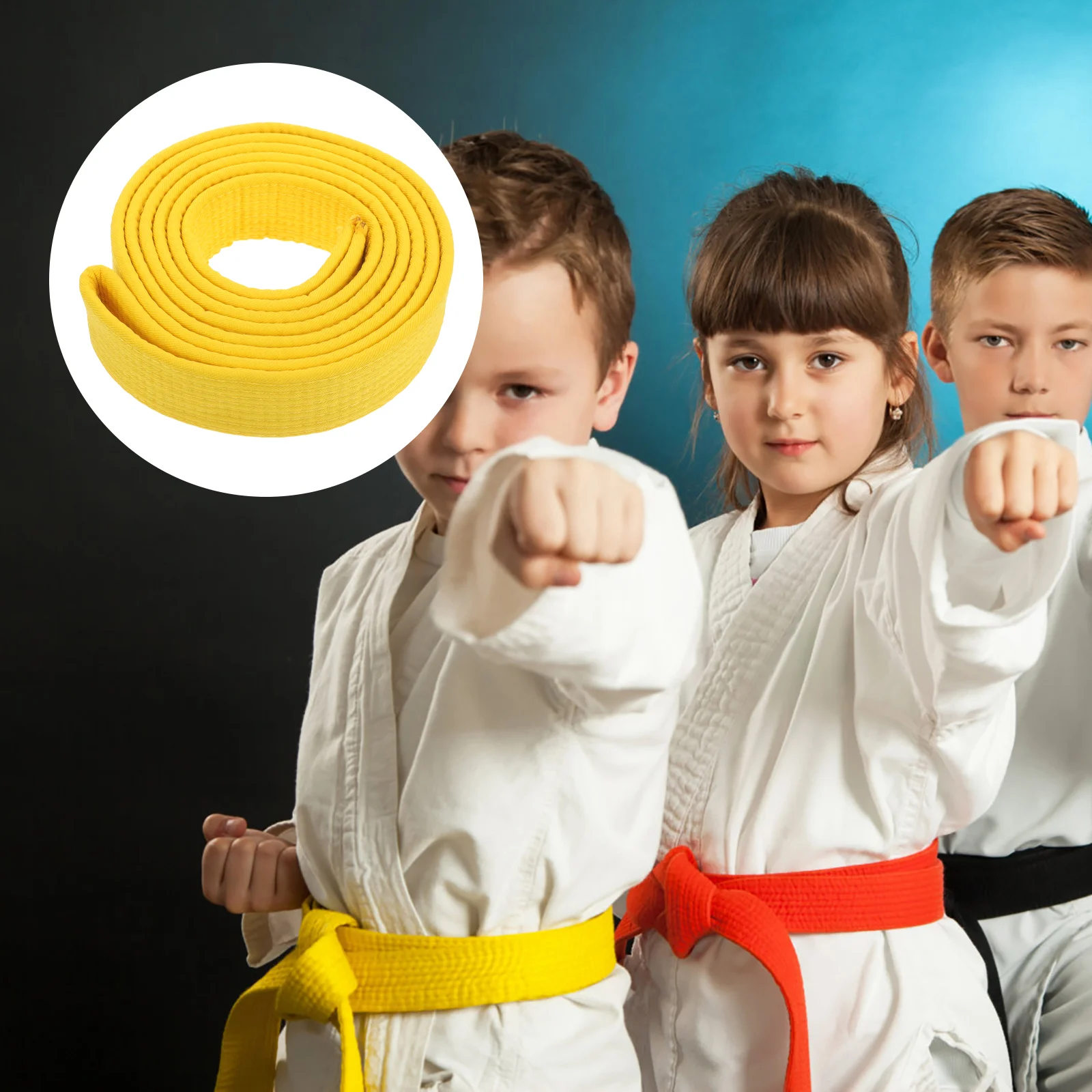 

Taekwondo Belt Kids Martial Waist Guard Boxing Mitts Yellow Karate Gifts for Women Child While