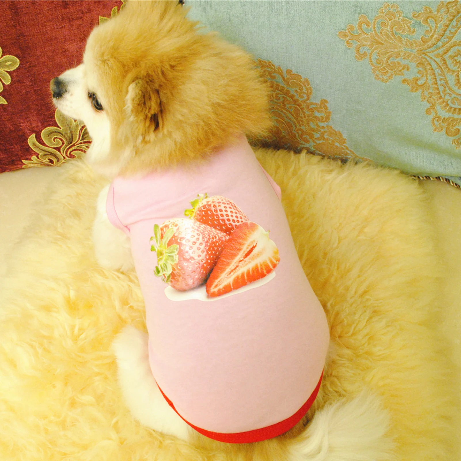 Protect Skin Pretty Pet Dogs Cats T-shirt Clothes Loose Neck Dress Adorable For Home Wear Puppy Cat Costume Coat Bulldog Chihuah